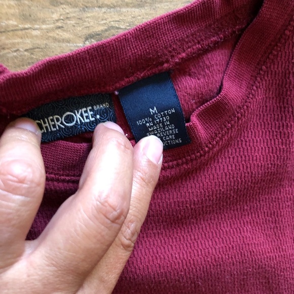 90s vtg cherokee burgundy layering long sleeve women's medium - Picture 4 of 4